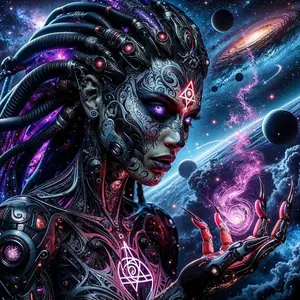 5D DIY Full Drill Round Diamond Painting - Diamond Art Kit Alien Mechanic. Mosaic Canvas DIY Wall Art, Home Wall Decoration, suitable for Halloween, Christmas, Birthday and Anniversary Gifts.