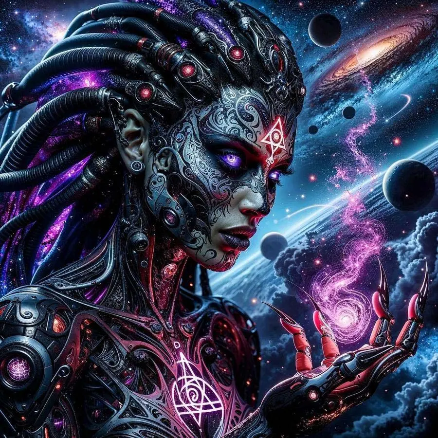5D DIY Full Drill Round Diamond Painting - Diamond Art Kit Alien Mechanic. Mosaic Canvas DIY Wall Art, Home Wall Decoration, suitable for Halloween, Christmas, Birthday and Anniversary Gifts.
