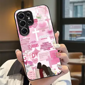 Faith Love Verses Glass-like Plastic Protective Smartphone Case Cover Compatible with Galaxy S25 Ultra/S24/S23 Plus/S22 FE/S21/S20+/A55 5G/A54 5G/A35 5G/A25, Christmas Gift, New Years Gift