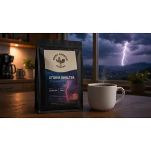 Storm Shelter (Sumatra single-origin) Artisan roasted coffee beans. We don't roast until you order to ensure we get the freshest coffee right to your doorstep