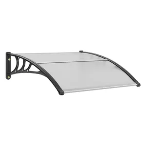 VEVOR Window Door Awning Canopy 40" x 40", TikTokShopBlackFriday, UPF 50+ Polycarbonate Entry Door Outdoor Window Awning Exterior, Front Door Overhang Awning for Sun Shutter, UV, Rain, Snow Protection, Hollow Sheet