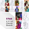 HAGUDAMU 8-Pack 8x10 Pre-Drawn Canvas Boards Paint by Numbers Kit - Portable, Diverse Styles, Creativity-Boosting Art Supplies for Beginners, Great Gift Idea for Outdoor Events