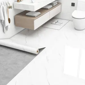 Marble Self-Adhesive Vinyl Wallpaper Roll, Marble Pattern Wallpaper, Heat Resistant, Easy Clean, Bathroom Kitchen Furniture Decor, Cabinet Door Protection Film