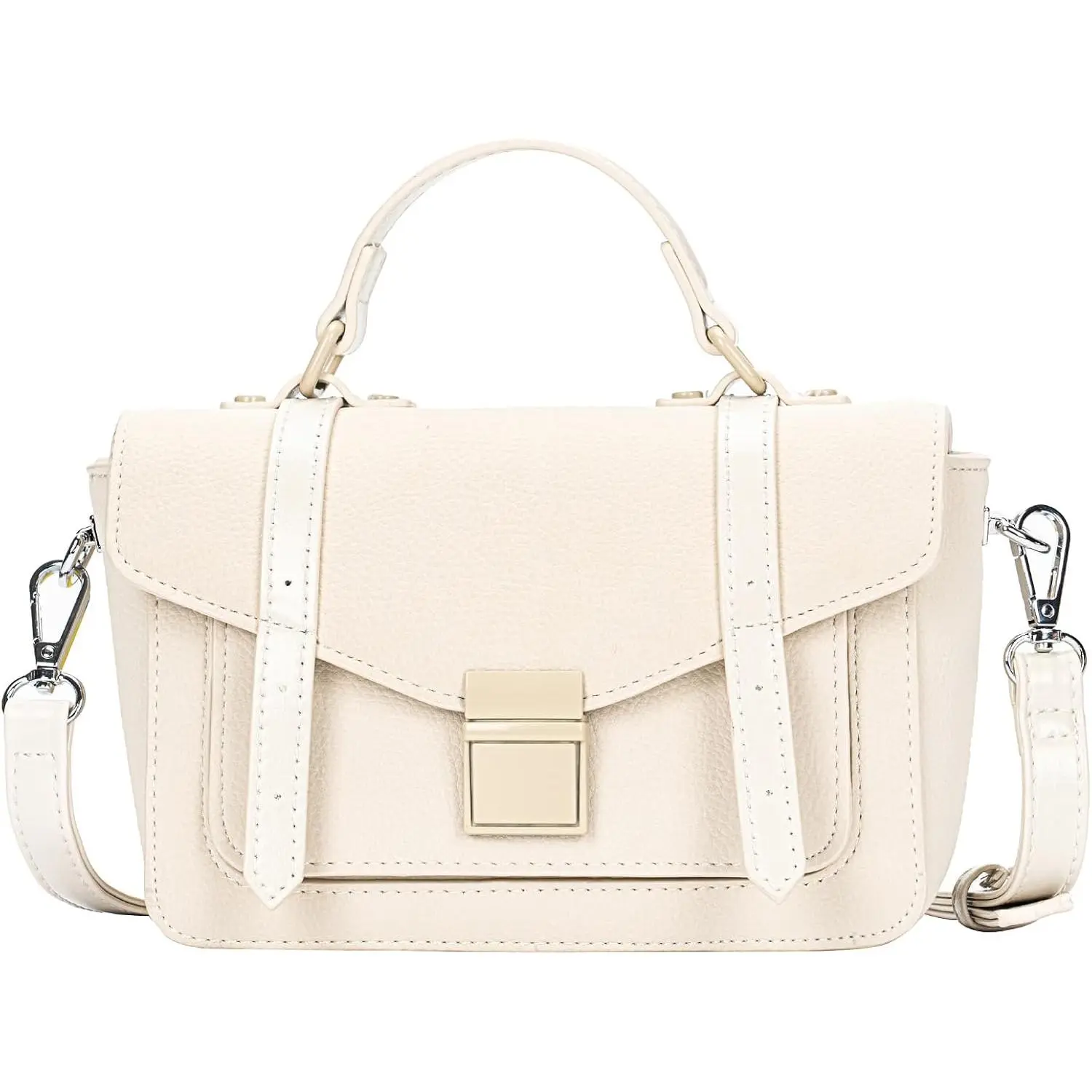 ALEX&MIA Women's Small Top-Handle Handbag - Mini Satchel with Crossbody Strap, Shoulder Carry Option for Daily Work Use