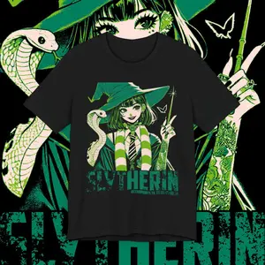 SLYTHERIN Harry Shirt Hogwarts Graphic Tee Vintage 90s Unisex Anime-Inspired Design Retro Wizard Gift for Potterheads