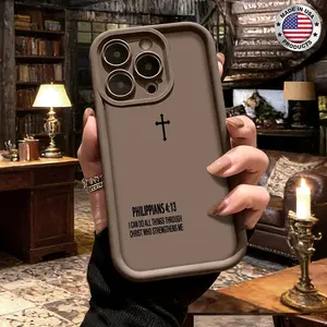 Minimalist Christian Cross Bible Verse Aesthetic Design Case for iPhone 17 16 15 14 Pro Max 13 12 11 XR XS Plus Air Slim Shockproof Anti Drop Protective Durable TPU Cover