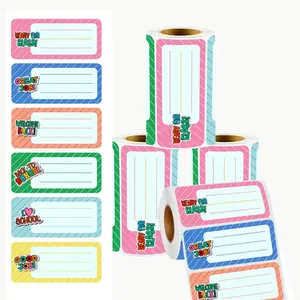 Classroom Name Sticker Labels, 4 Rolls Colorful Name Labels, Perfect for School Stationery Scrapbooking, Unique Labels