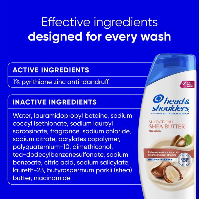 Head & Shoulders Shea Butter Dandruff Shampoo & Conditioner Set, Sulfate-Free, Rich Moisture, Curly & Coily Hair