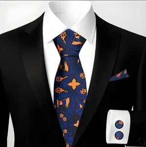 Windsor Knot Tie |Hupgrades| Set with Cufflinks & Pocket Square Luxury Gift Packed
