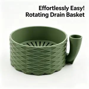 Upgraded Vortex Berry Washer, Small Manual Spin Dryer for Lettuce Blueberries, Quick Drain Salad Spinner, Space Saving Gadgets