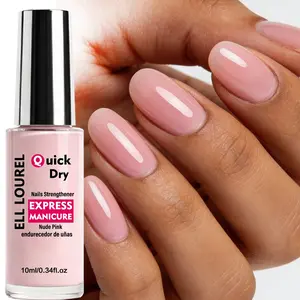ELL LOUREL 10ml Natural Nude Pink Nail Strengthener: Quick-drying with long-lasting shine, it strengthens thin and brittle nails, fortifies natural nails, and creates a natural-looking manicure.
