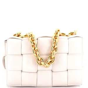 Pre-owned Bottega Veneta material Messenger Bags Cassette Chain Crossbody Bag Padded Maxi Intrecciato Leather by Rebag