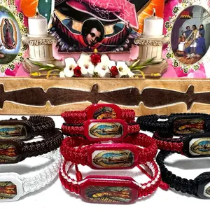 Lady of Guadalupe~Handmade Bracelet-Pulsera de Tejido doble con la imagen de la Virgen de Guadalupe!