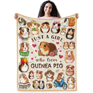 Guinea Pig Blanket, Guinea Pig Gifts for Kids, Soft Blanket for Girls Room Decor, Cozy Throw Blankets Christmas Birthday Gifts for Toddlers Teens Couch Bed