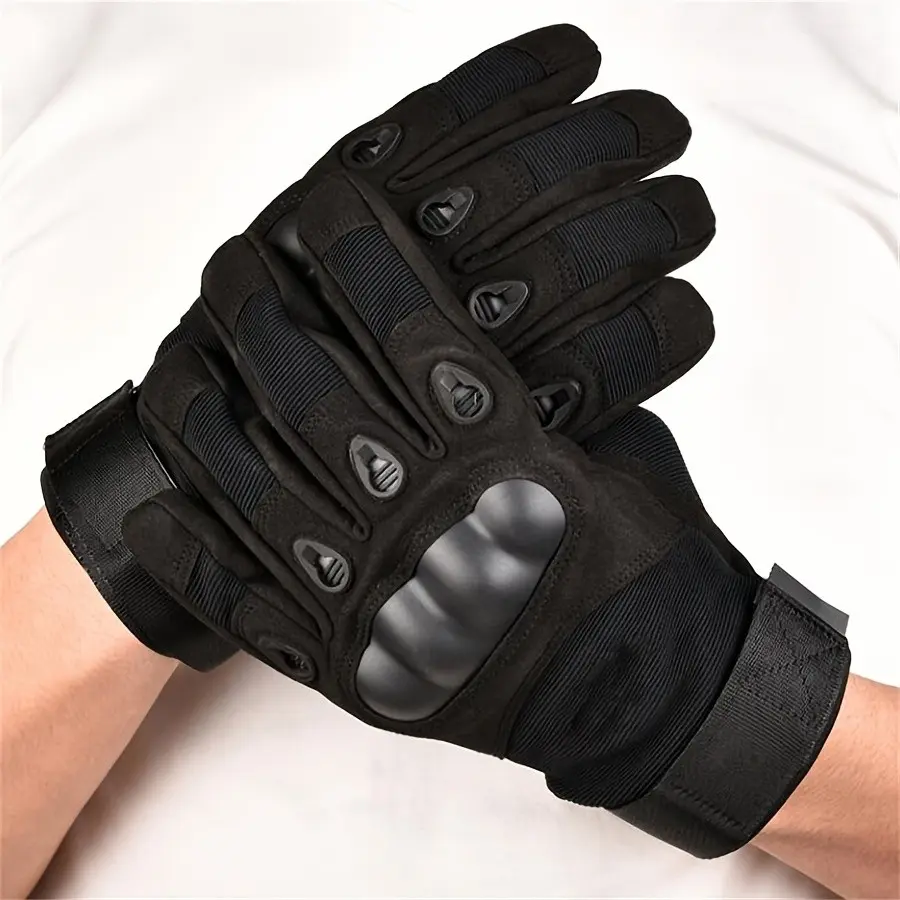 Tactical Gloves for Men and Women, Soft Shell Protective Palm Pads, Impact Gloves, Touchscreen Fighting Training, Anti-Slip Long Finger Military Gloves, Non Slip Gloves
