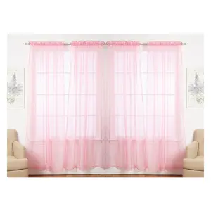 J&V TEXTILES 4-Pack Value: Solid Sheer Window Curtain Panels