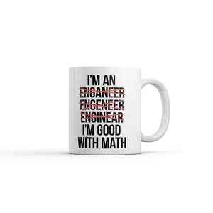 Im Good With Math Mug Funny Sarcastic Graphic Novelty Coffee Cup - 11oz Funny Coffee Mugs Ceramic Printed Drinkware Cup