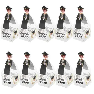 10Pcs Boy Graduation Hat Candy Boxes, 2026 Snack Box for Party Favors, Centerpiece for Graduation Party Table, Candy or Small Gift Storage Box, Graduation Gift Wrapping, Party Gift Packs