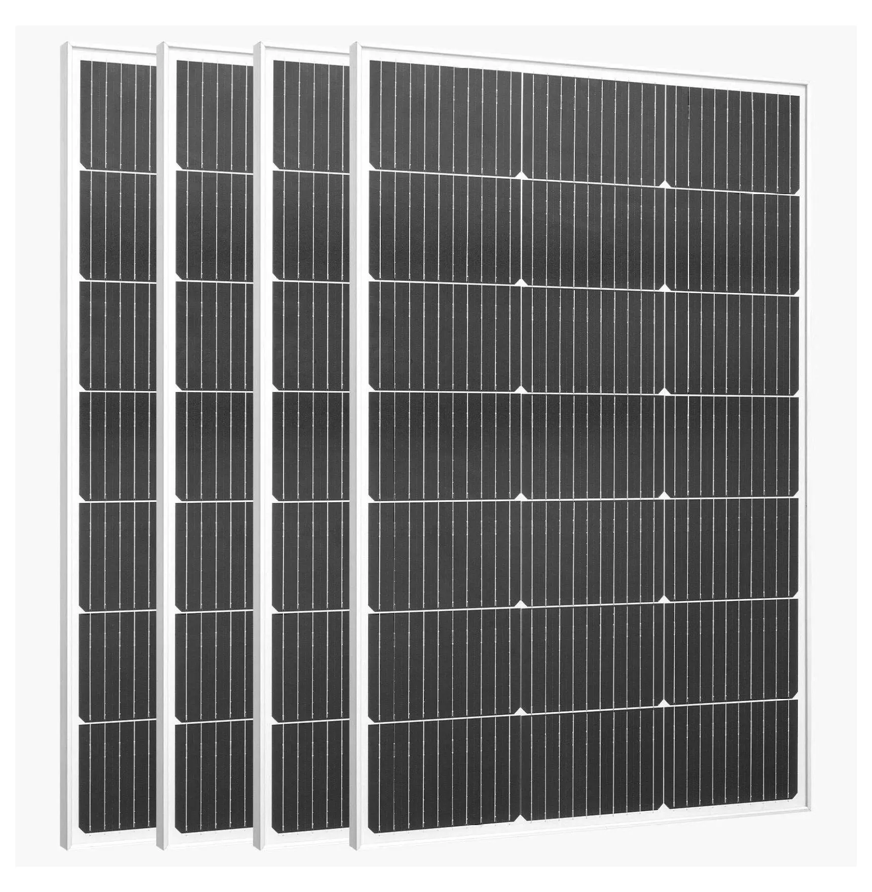 100W Monocrystalline Solar Panel 4PCS, 23% High Efficiency PV Module, IP65 Waterproof, MC4 Output for RV Boat Off-Grid 4x100W
