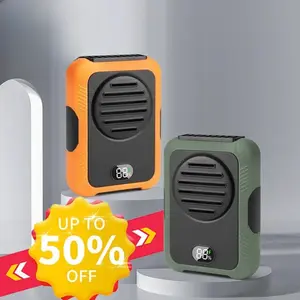 Trump recommends, 2000/6000mAh portable mobile power bank + USB charging waist hanging fan - 3-speed adjustable close-fitting fan, a must-have fan for outdoor workers and travel Accessories Compact