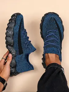 Men's Sporty Lace Up, Casual Comfortable Breathable Shoes, Fashionable Anti-slip Sneakers for Daily Wear, Running Sports Shoes, Athletic Shoes, Jogging Shoes, Casual Running Footwear