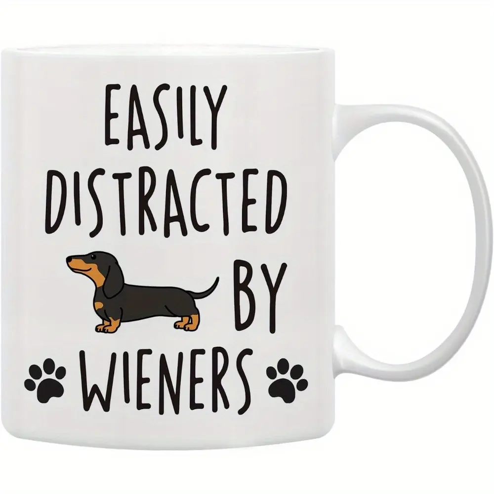 Funny Dachshund Dog Mug - Ceramic Coffee Cup with Dachshund Shaped Body &,  11oz Tea/Cocoa Cup Gift for Dachshund Lovers (Male & Female), Hand Wash  Only - Cute Dachshund Owner Present -