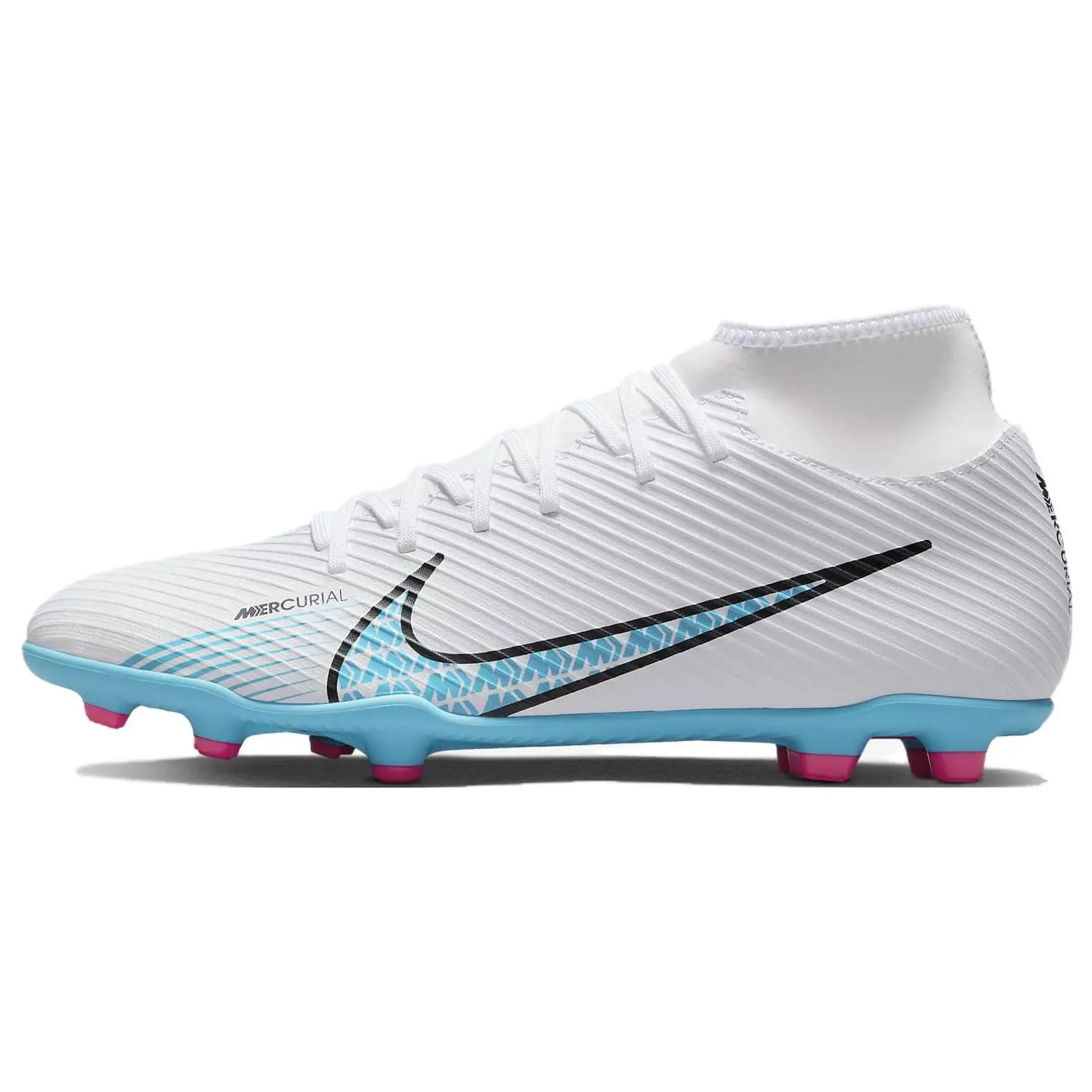 Men's Nike Mercurial Superfly 9 MG Artificial Turf Football Cleats - White & Blue Footwear with Agility-Boosting Studs for Speed, House White Official Maison Mihara Shoes