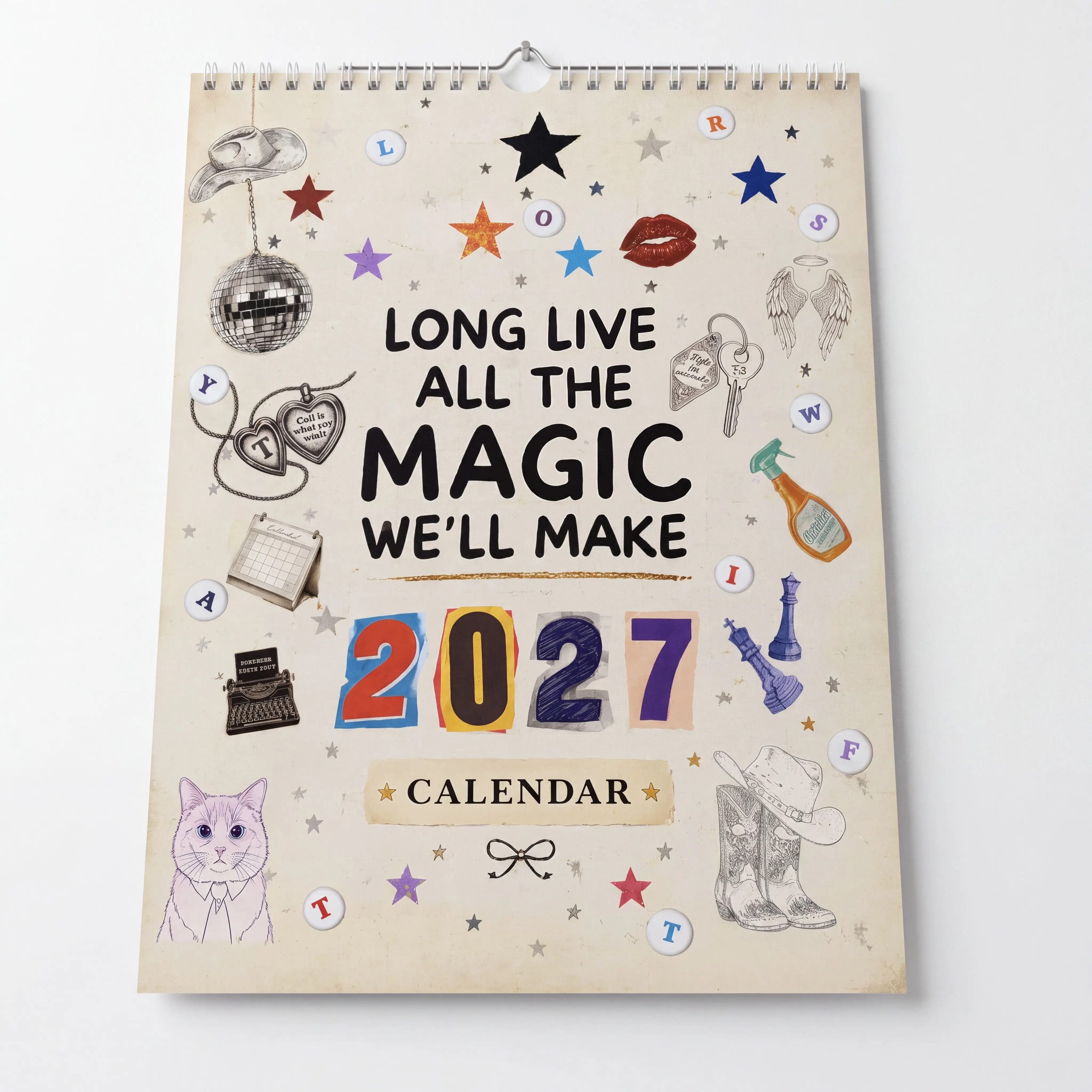 Long Live 2027 Wall Calendar – 8.5 x 11" Vertical Monthly Calendar, Premium 250gsm Paper, Minimalist Design