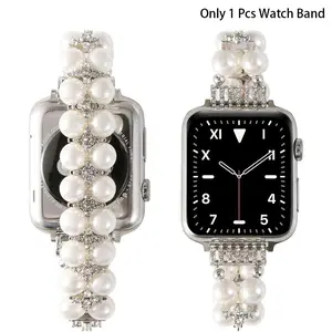 Apple Watch Band Compatible with Iwatch 4/5/6/7/8/9/10/se, New Smart Watch Strap, Pearl Bead Bracelet, Fashionable Accessory