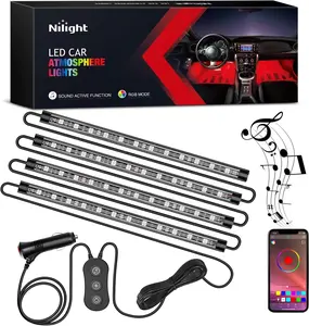 Nilight RGB  Interior Stripe Light with APP Control Multicolor Music Sync Mode Waterproof  Under-Glow Lighting Lamp Kits Universal Cars Truck ATV UTV#springtok
