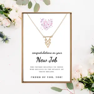 New beginnings necklace, New job gifts for women, Gold Triangle necklace