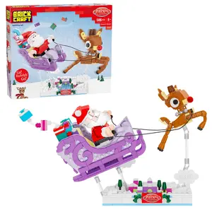 Brickcraft Rudolph the Red-Nosed Reindeer Santa's Sleigh Building Set, 586-Piece Collectible Model Kit for Fans & Collectors 8+