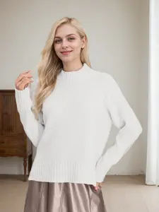 RED MARINE Women's Autumn Winter Essential High Neck Sweater - Cozy Basic Knit Pullover for Layering fall sweater cozy fall Knitwear Long Sleeve