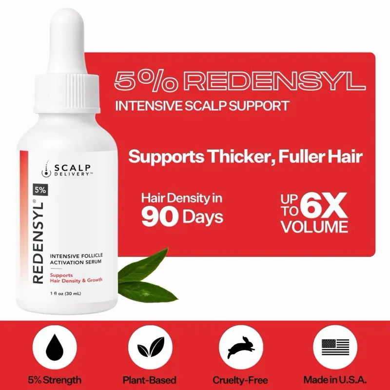 Scalp Delivery 5% Redensyl Multi-Peptide Hair Growth Serum for Thicker, Fuller-Looking Hair - Haircare Oil for Thinning Hair & Scalp Health | DHT Blocking Formula