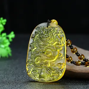 Hand Carved Natural Amber Dragon Pendant, Luxury Men's Amber Beaded Necklace Rare Natural Amber Dragon Pendant, Collector's Grade Amber Necklace, Men's Fine Jewelry