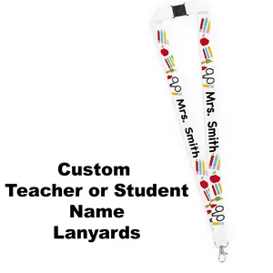 School Themed Custom Teacher or Student Lanyard - Personalizable Lanyard Keychain