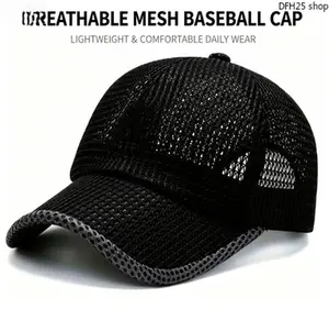 2 Pack Mesh Baseball Caps，Adjustable Lightweight Design，Breathable Sun Protection Headwear For Men，Ideal For Summer Outdoor Activities，Fishing Hiking Travel Camping Daily Casual Wear