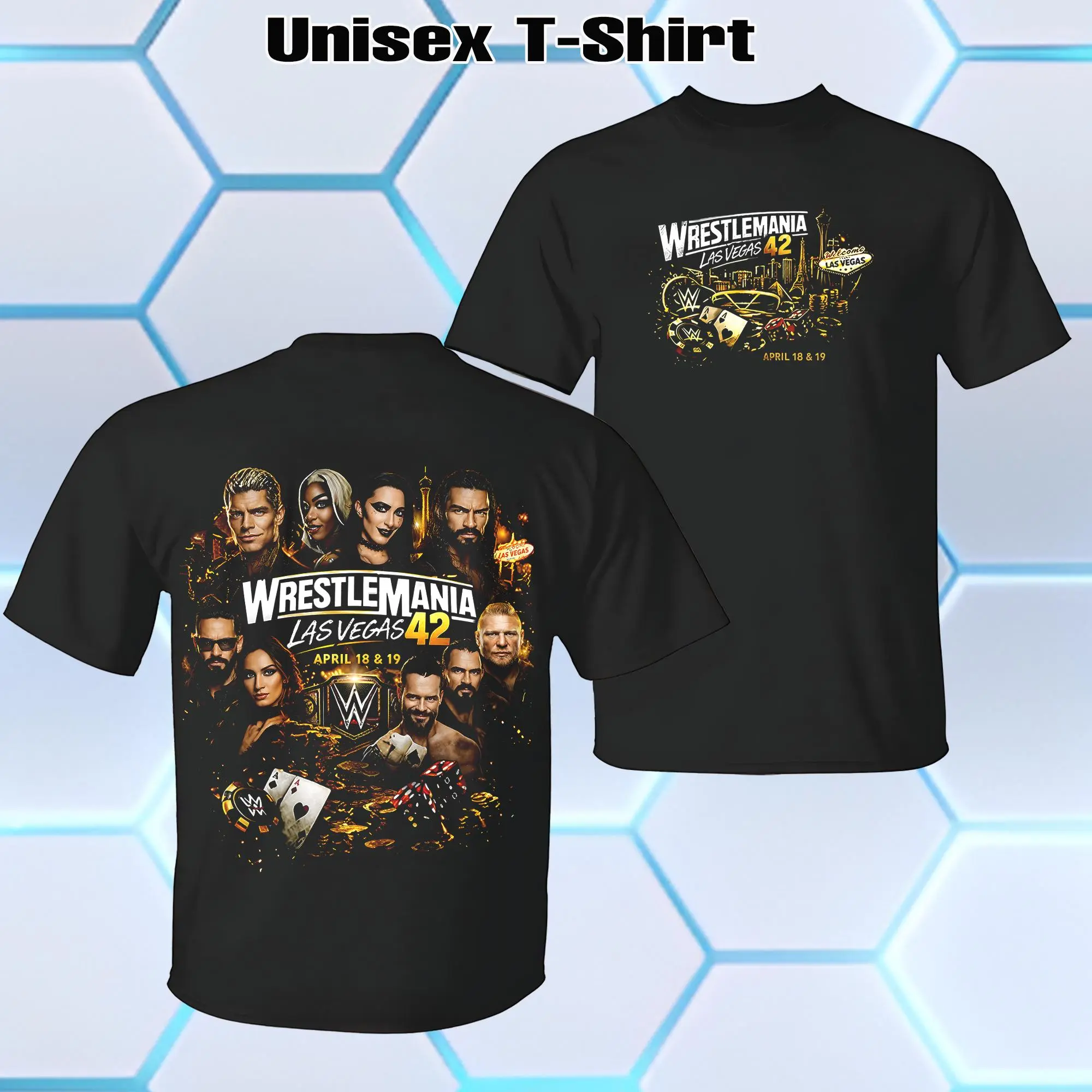 WWE 2026 - WrestleMania 42 Washed Tee - Unisex T-shirt - Hoodie