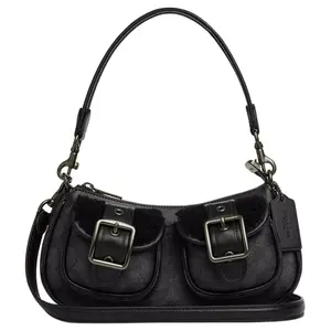 COACH Ashton Logo-Print Coated Canvas And Smooth Leather Shoulder Tote Bag For Women In Black