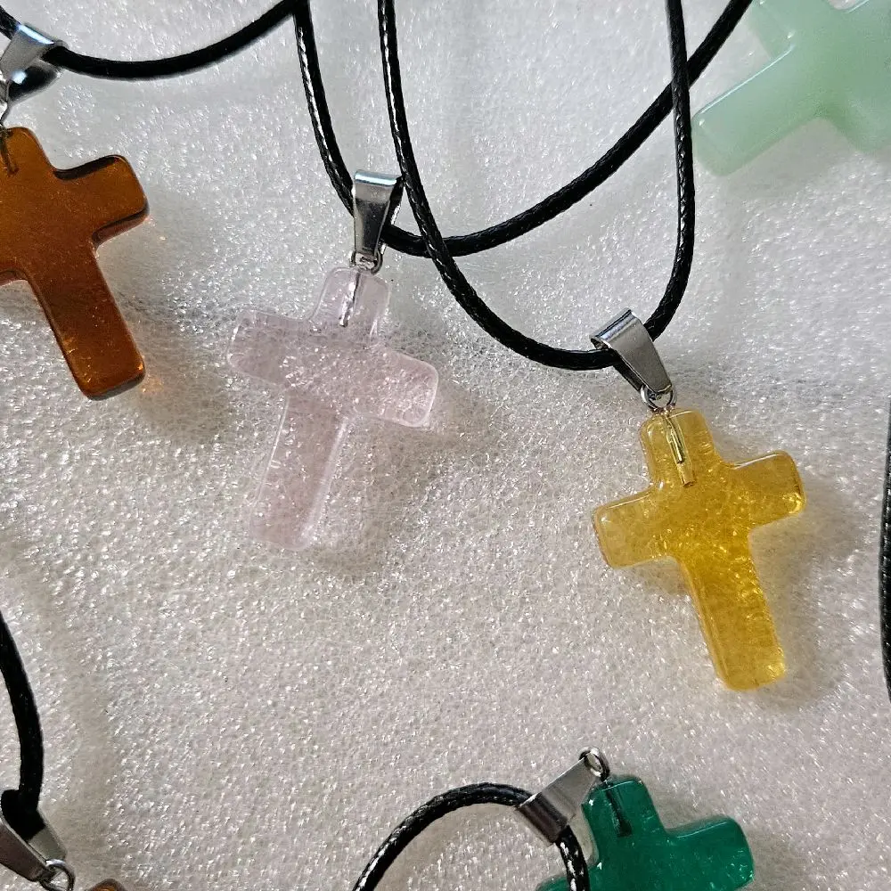 Gemstone Cross Pendant Necklaces - Minimalist Design, Layering Option, Ideal for Birthday, Casual Daily Wear, Anniversary