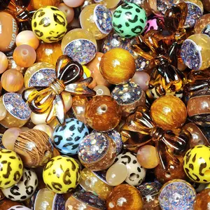 【D.P.C】Color Thems -  Acrylic DIY Beads Mix - 150ml 300ml 650ml Sizes for Bracelets Phone Charms Necklaces Hair Beads Bag Chains Earrings Rings Hair Ropes