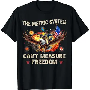 The Metric System Can't Measure Freedom Eagle USA Flag Meme T-Shirt