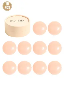 10 Pack Reusable Women's Seamless Silicone Adhesive Nipple Covers, Comfortable and Breathable Wireless Bra Accessories, Full Coverage and Max Support
