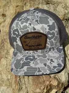 The WaterWood - Mesh 1983 Collection - 6 Panel 10 1983 Rocklash - Greystone - Laser Engraved Leather Patch