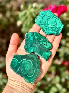Malachite Crystal Slice - Natural Green Stone for Jewelry Making