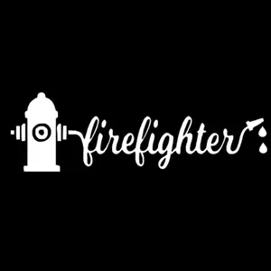 Firefighter hose and Hydrant decal, Decal Vinyl Window Decal for Vehicle Windows Boats RVs Office Desks Laptops Easy to Install, self adhesive, several colors and sizes.