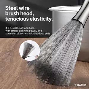 Stainless steel barbecue grill cleaning brush, kitchen cleaning, household daily use, suitable for kitchen, camping, picnic