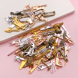 Home Tool Themed Pendants & Charms - Alloy DIY Jewelry Accessories (Screwdriver, Wrench, Axe, Saw, etc.) for Handmade Bracelets/Necklaces, Unique Gifts for DIY Enthusiasts & Tool Lovers
