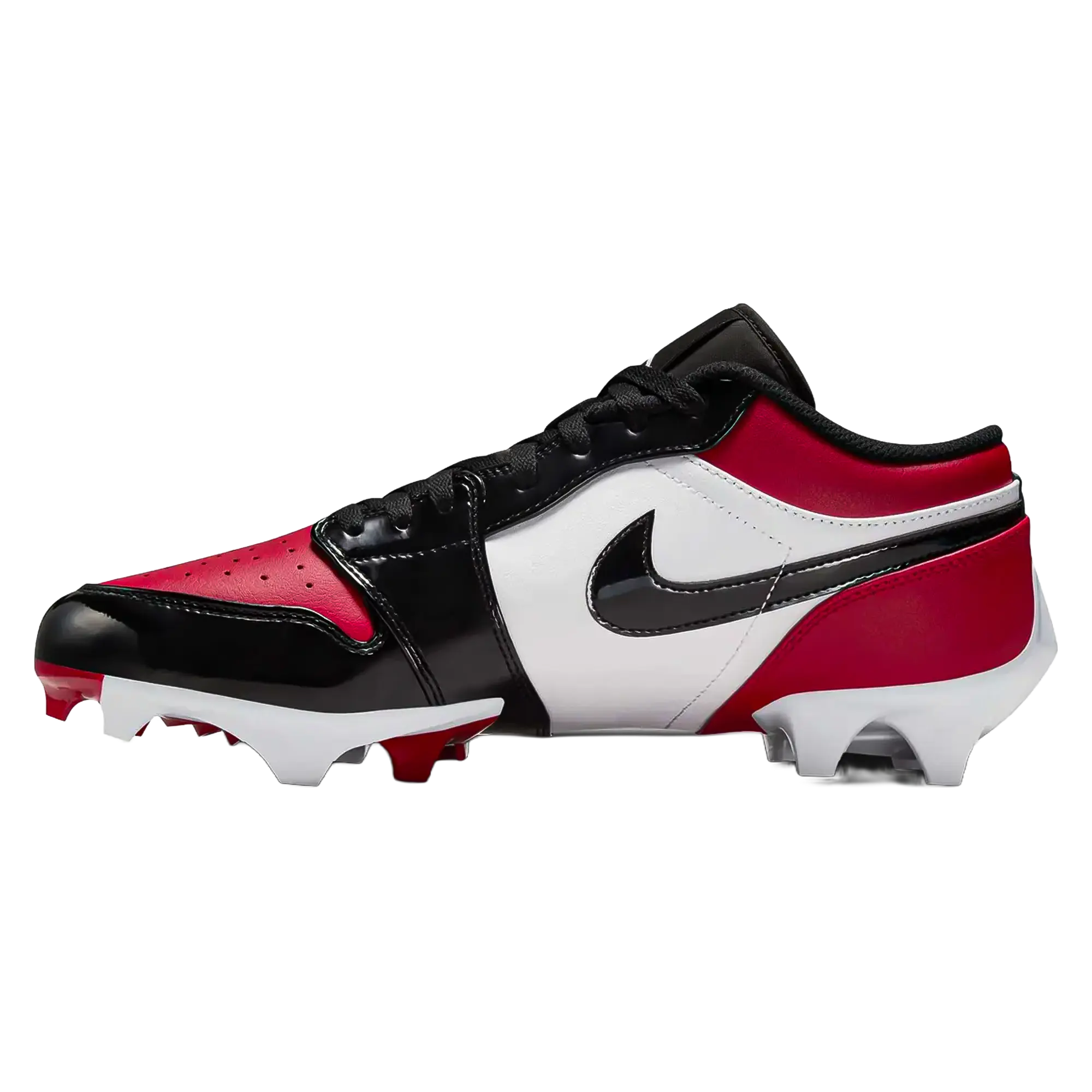 Air Jordan 1 Low TD Cleat Patent "Bred Toe" FJ6245 601