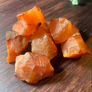 Natural Raw Rough Carnelian Crystals and Healing Stones, Natural Rocks for Tumbling and DIY Raw Stones and Crystals (3 Pieces)